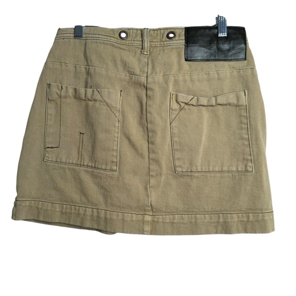 One Teaspoon Skirt Women Size 27 Denim Mini Skirt Pockets Brown Tan - Picture 3 of 7